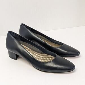Walking Cradles Heidi Pumps, Navy Leather, Women's 9 Narrow